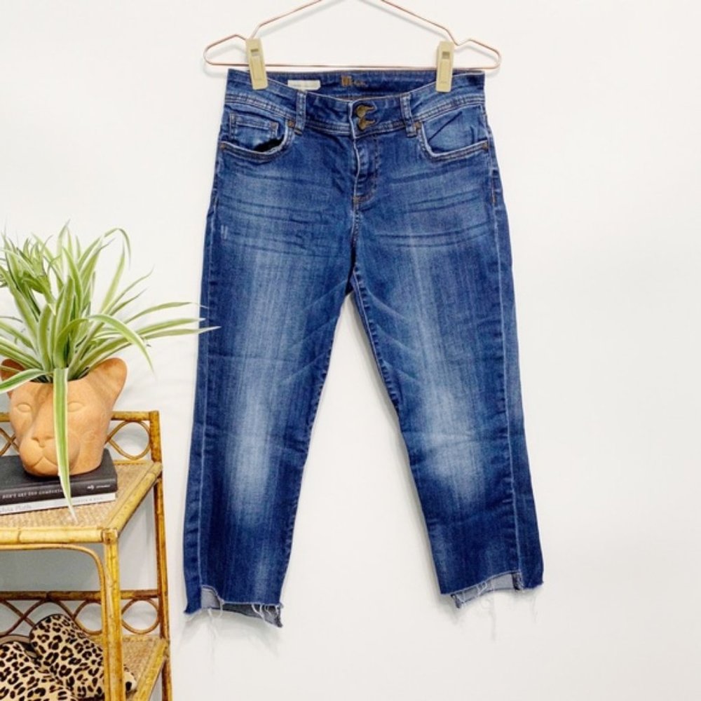 kut from the kloth | cameron cropped step-hem straight leg jeans 6
